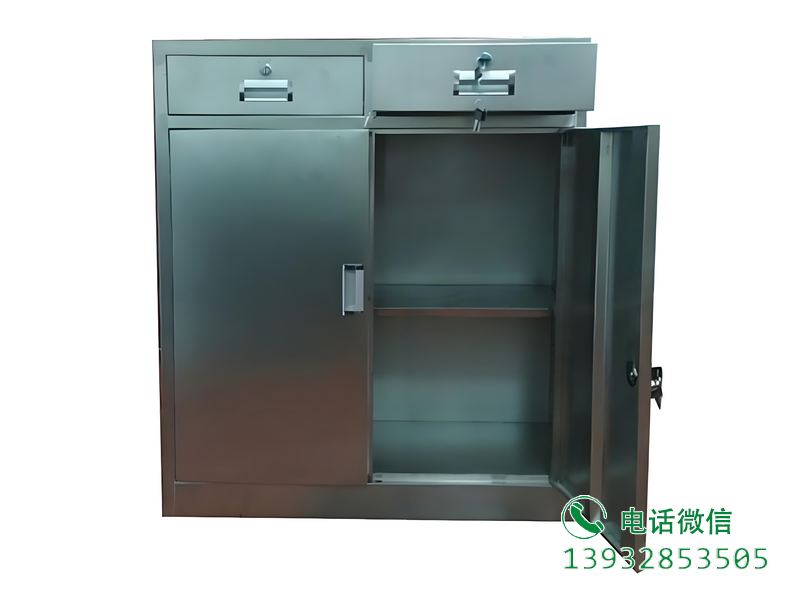 不锈钢双屉开门工具柜